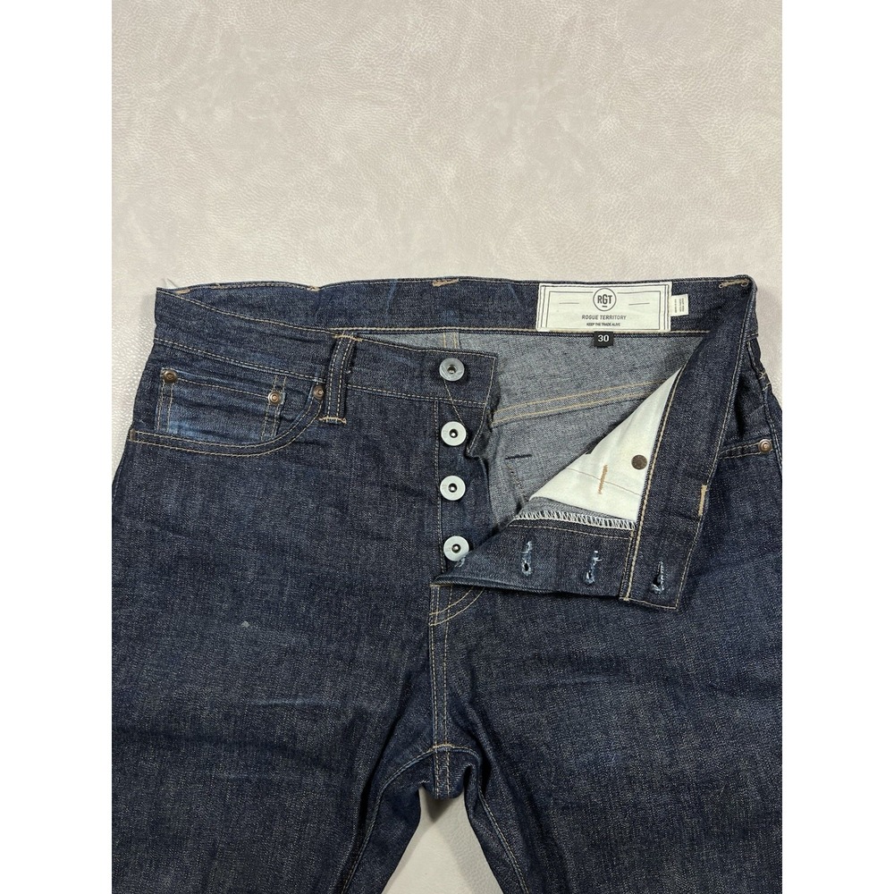 Rogue Territory Size 30 x 34 Silveridge Slim Straight Selvedge Denim Jeans